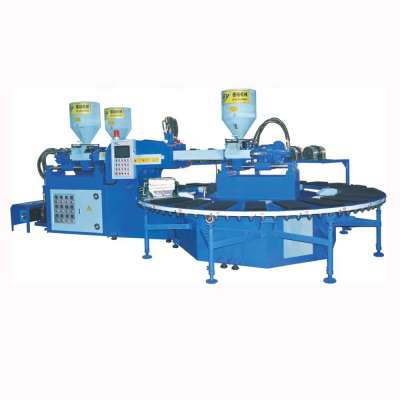 Three color mix color pvc air blowing shoes machine