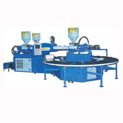 PVC three colors Air blowing slipper injection molding machine