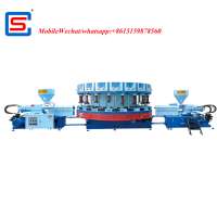 automatic rotary PVC DIP plastic double color shoe direct injection molding machine