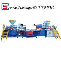 STRONG three colors PVC PCU shoe upper strap injection moulding making machine machinery