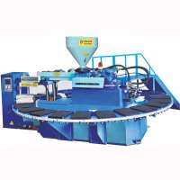 Full automatic rotary table pvc one color air blowing injection moulding machine